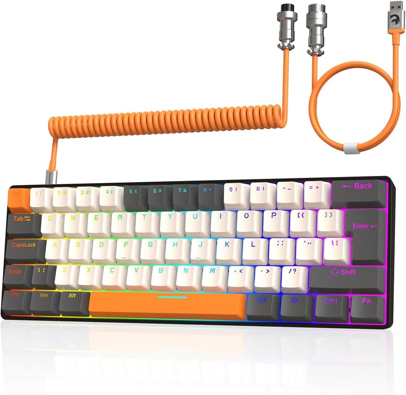 ZIYOU LANG T60 Kompakt Mechanikus Gamer Billentyűzet - RGB, Barna Kapcsolók, UK QWERTY, Tejszín