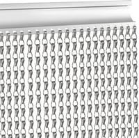 VerRich Alumínium Szúnyogháló Függöny 70x200 cm - Szürke Láncos Ajtóroló, Beltéri Ajtókhoz, Állítható Hosszúságú Rovarháló 1