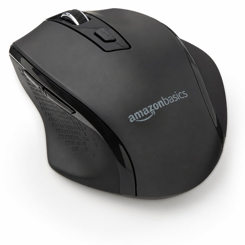 Mouse wireless ergonomic AmazonBasics - negru — fără dongle USB (stare: vezi a 2-a imagine)