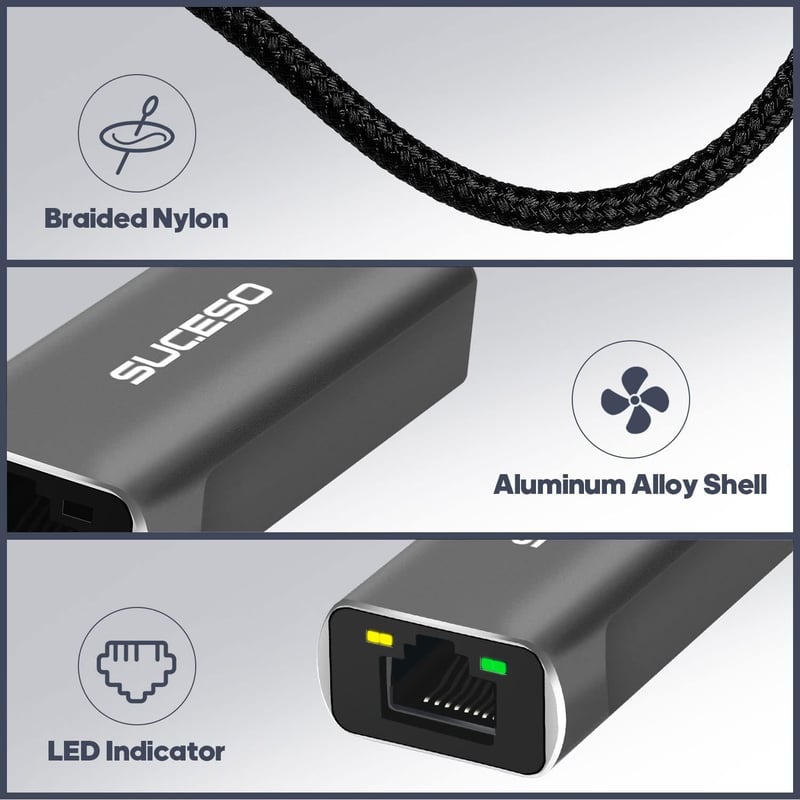 SUCESO USB-C to 2.5G Gigabit Ethernet adapter MacBook, iPad, Dell kompatibilis