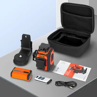TakamineTech Zöld Keresztvonalas Lézer - 3x360° Önszintező Lézeres Szintező 12 Vonallal, Építkezéshez, 5200 mAh Akkumulátor, Távirányítóval, 9