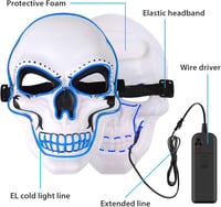 Molbory Kék LED Világító Halloween Maszk 3 Fénymóddal 3