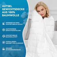 Autsel Súlyozott Takaró 9kg 155x220cm - 100% Pamut Nehéz Takaró Felnőtteknek, Stresszoldó Alvássegítő Relaxációs Paplan Üveggyöngyökkel, Hip 5