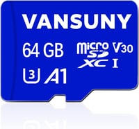 Vansuny 64GB Micro SD kártya 5 db-os csomag, 90 MB/s, 4K UHD, adapterrel 8