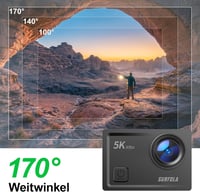 Surfola 5K Akciókamera 40M Vízálló WiFi EIS Stabilizátor 24MP Külső Mikrofonnal 7