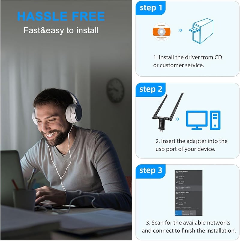 TP-Link AC1200 Nagy Teljesítményű WiFi USB Adapter Windows és Mac Kompatibilis