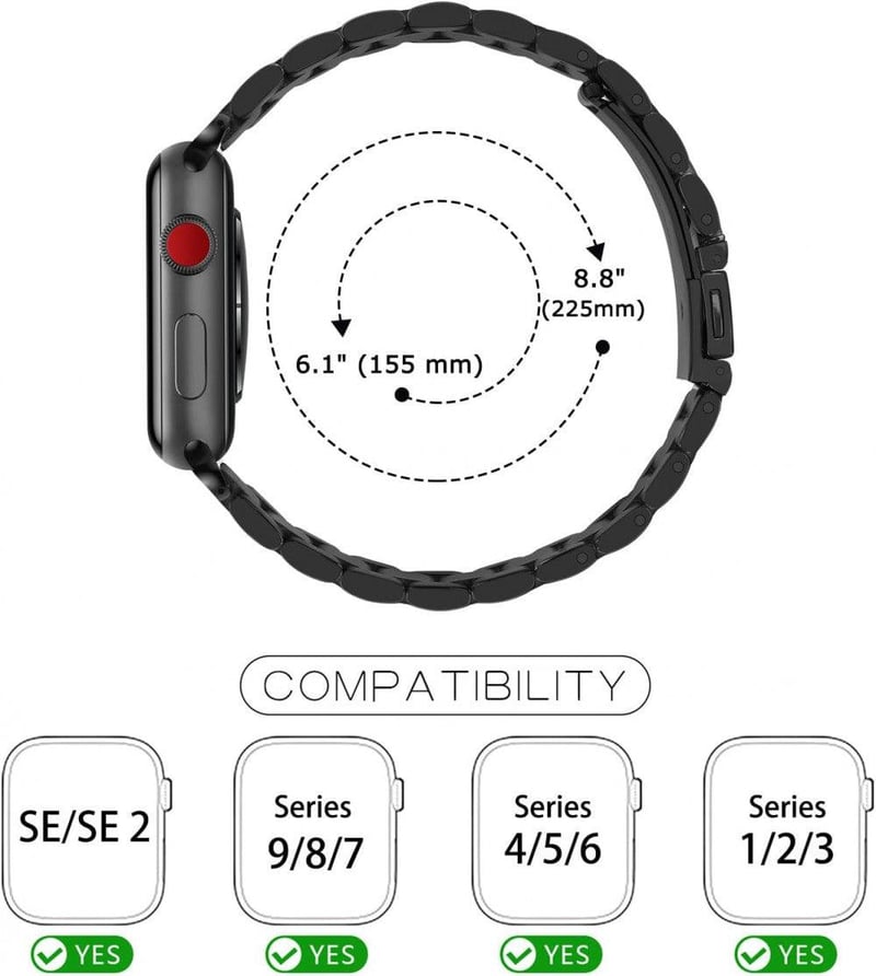 Apple Watch Rozsdamentes Acél Karkötő 38mm - SE, 1-6 Sorozathoz