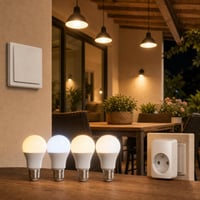 Okosfény otthonstart: süllyesztett kapcsoló + 4 db E27 okosizzó + fogyasztásmérős dugalj 1