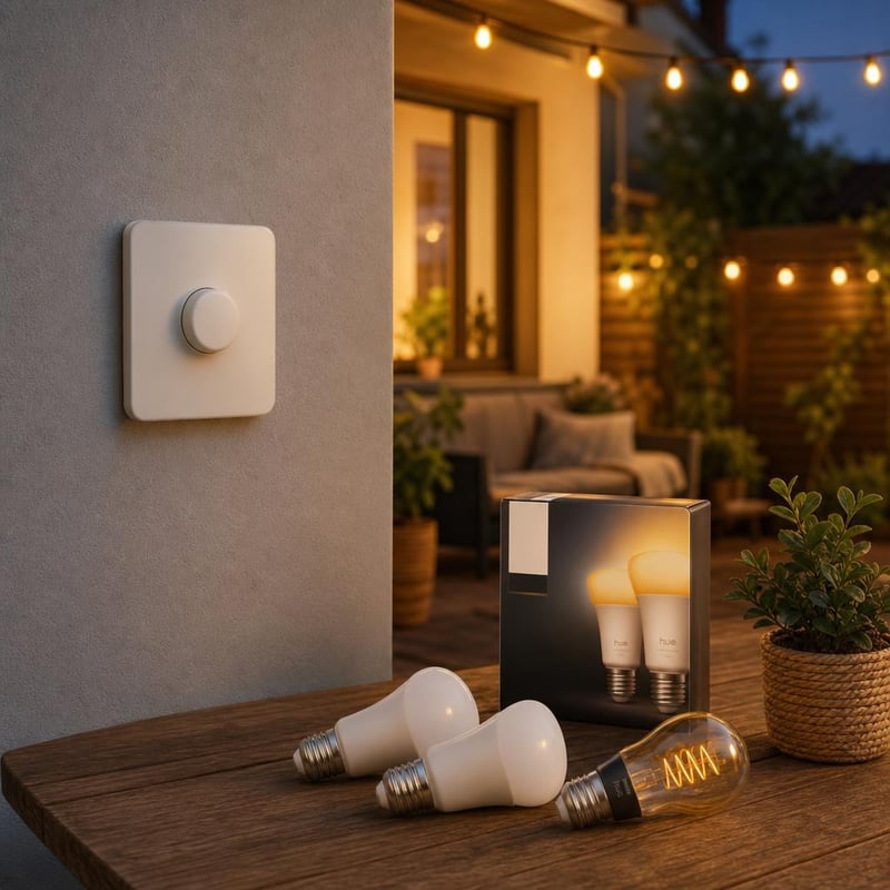 Smart Home paket rasvjete: 1x maska za prekidač + 2x Hue Ambiance žarulja + 1x filament LED