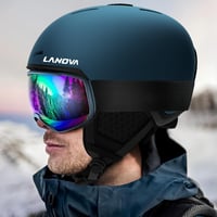 LANOVAGEAR Síbukósisak Szellőzőrendszerrel - Állítható Méretű Snowboard Sisak Férfiaknak és Nőknek, Levehető Fülpárnákkal, M-es Méret, Kék 7