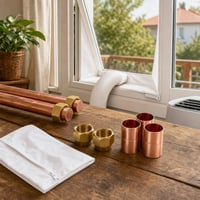 Klimatizačný set: 2x záslepka + 1x matica 3/4" + 4x medená spojka + tesnenie na okno 1