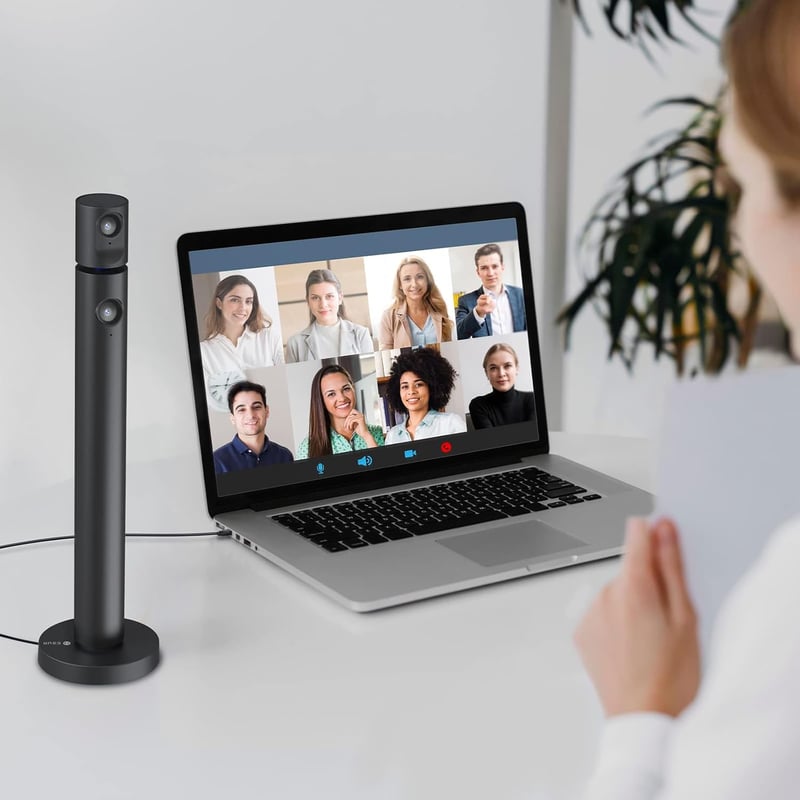 CZUR Halo Full HD 1080P Webkamera - 180° Forgatható Dupla Kamerás Streamcam Mikrofonnal, 90° Látószög, USB-C Csatlakozás, Zoom/Skype/Teams K