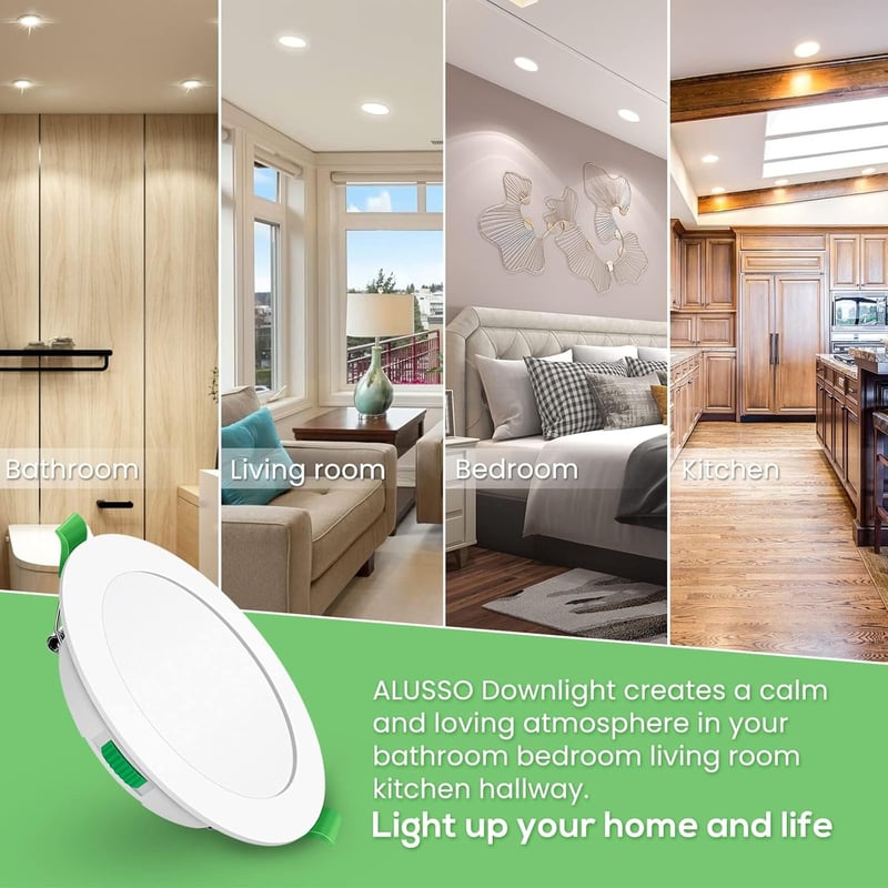 ALUSSO Ultra Lapos LED Süllyeszthető Spotlámpa, 7W, Szabályozható, 580lm, 30mm Beépítési Mélység, Választható Színhőmérséklet, Beltéri