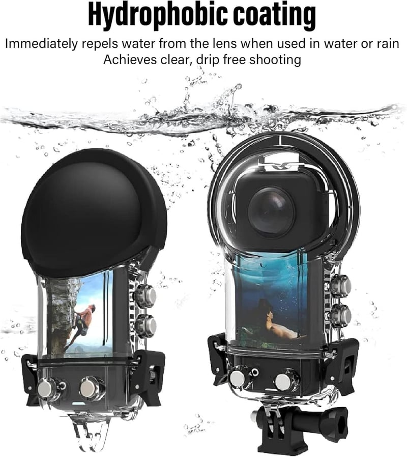 Annadue Vízálló Tok Insta360 ONE X3 Kamerához - IPX8 50m Merülési Védelem, Tartókonzollal, Búvárkodáshoz, Szörfözéshez