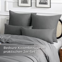 Bedsure szürke cipzáros pamut párnahuzat szett, 80x80 cm, 2 db 3