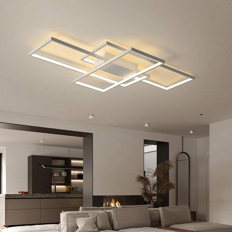 Diossad Téglalap LED Mennyezeti Lámpa 120W Távirányítóval - Szabályozható Fényerő, 2700K-6500K Színhőmérséklet, Memória Funkcióval, Nappali,