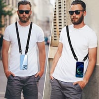 Apple iPhone 14 Pro Max Átlátszó Szilikon Tok Nyakpánttal - Sötétzöld 6
