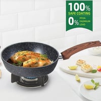 Kitchen Academy 12 részes fekete gránit edénykészlet - Tapadásmentes indukciós fazék és serpenyő szett, PFOA és PFOS mentes, hőálló bakelitf 3