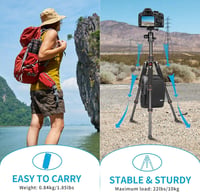 Koolehaoda Alumínium Mini Állvány DSLR Kamerákhoz - 63 cm, Narancssárga, 360° Gömbfejjel, 10 kg Teherbírás, Hordozható Utazó Tripod Videókam 7