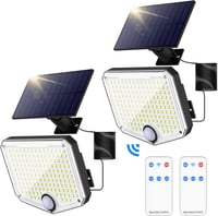 MoKo 222 LED-es napelemes kültéri mozgásérzékelős lámpa, távirányítóval, 2 db 1