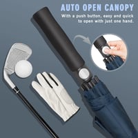 ZOMAKE Nagy Szélálló Esernyő 157cm XL Méret Automata Nyitás/Zárás Mechanizmussal Kék-Fehér Üvegszálas Váz Hordpánttal  4