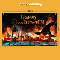 AEESRRU Halloween Dekorációs Molinó - Tök és Szellem Mintás Ajtódísz, Narancssárga-Fekete Háttér, Beltéri-Kültéri Horrordekoráció (180 x 110 2