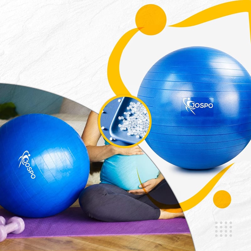 Jospo Fekete Fitness Labda Pumpával - 350kg Teherbírású Yoga Ball S-es Méret