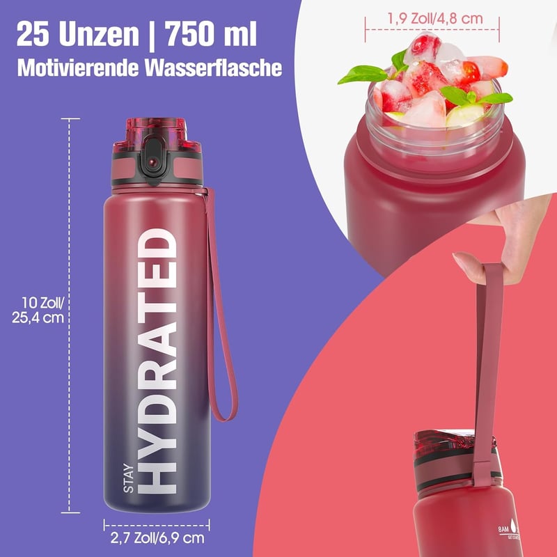 Sahara Sailor BPA-mentes 750ml-es sportkulacs - Szivárgásmentes, kerékpározáshoz, kempingezéshez