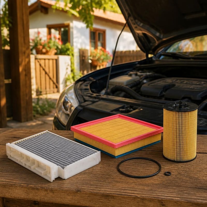 Set za servis motora: 1x filter kabine s aktivnim ugljenom + 1x filter zraka + 1x filter ulja s brtvom
