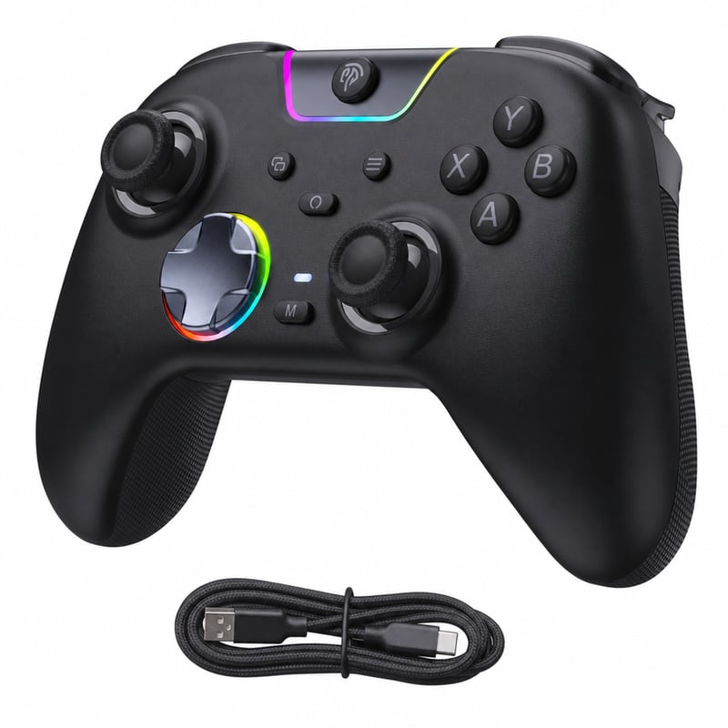 Controller wireless EasySMX X05 Pro pentru PC – Joystick cu efect Hall — defect, funcționează parțial: butonul LB nu funcționează (stare: vezi a doua imagine)