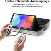 Nintendo Switch OLED védőtok - TomToc szürke táska 24 játéknak, kontrollernek 5