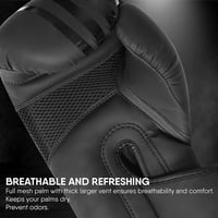 WFX Műbőr Boxkesztyű 8 oz - Professzionális MMA Sparring Kesztyű Kickbox Edzéshez - Légáteresztő Ütőzsák Kesztyű Muay Thai Harchoz - Fekete 4
