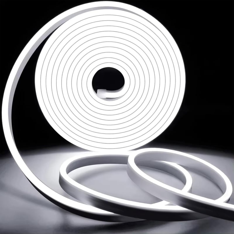 KSIBNW 20 méteres hidegfehér LED neonszalag, vízálló, 220V-os, hálószobába, bárba