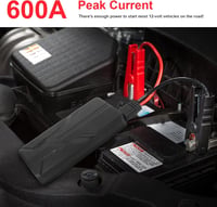 ASUNCELL Autós Bikázó 27000mAh Powerbank 600A 12V - Hordozható Indításrásegítő 5.0L Benzin és 2.0L Dízel Motorokhoz, LED Lámpával 5