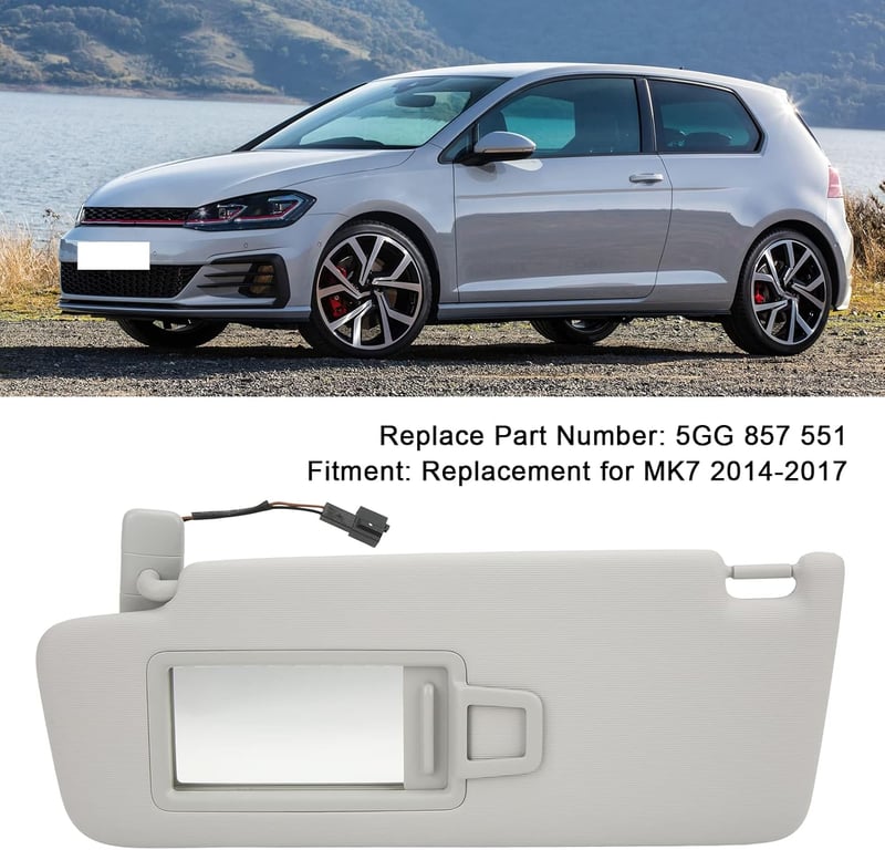 Volkswagen Golf MK7 bal oldali szürke napellenző, 2014-2017 modellekhez