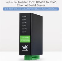 Waveshare 2-CH RS485 Ethernet Konverter Modul POE Funkcióval - Ipari Sínre Szerelhető Izolált Soros Szerver Modbus/MQTT Támogatással 2