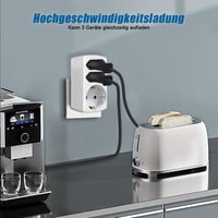 EXTRASTAR 3-as Elosztó Adapter - 2 Euro + 1 Schuko Aljzat, Gyerekzárral, Otthoni és Irodai Használatra, Fehér (2 db) 3