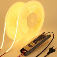BENLUN 24V COB LED Szalag 20m, 3000K Meleg Fehér, IP65 Vízálló Szilikon, Kültéri-Beltéri Világítás, 11W/M, CRI93, Tápegységgel, Lakásdekorác 1