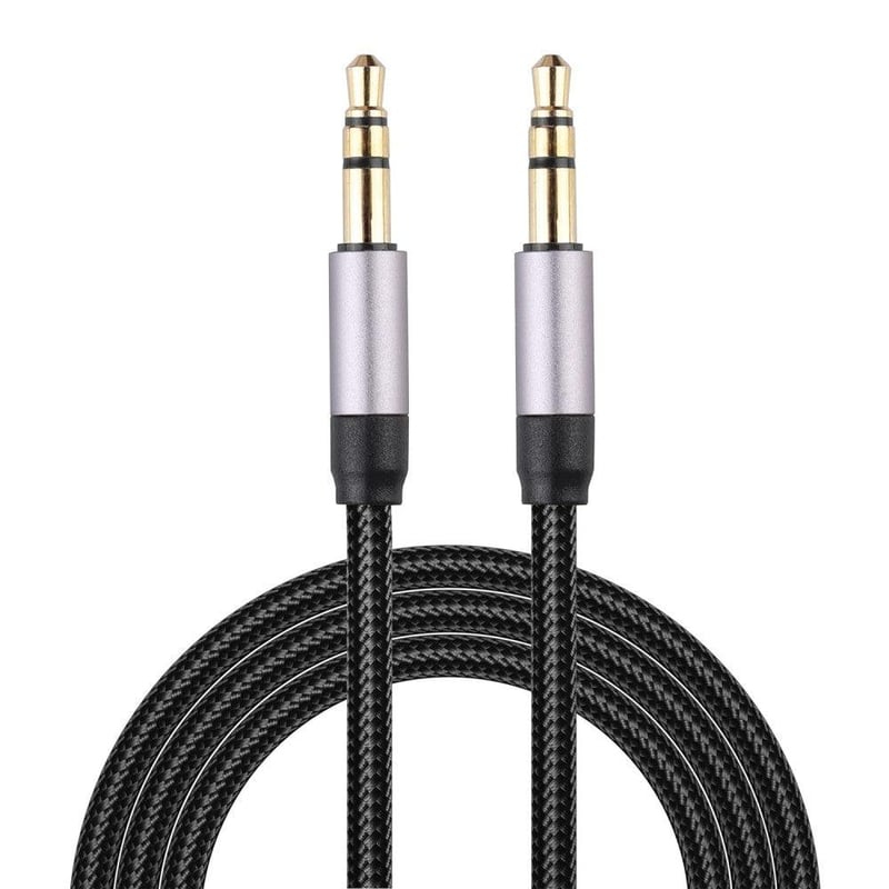 Nylon fonott AUX kábel 1m - Hi-Fi minőségű 3,5mm-es sztereó audio adapter