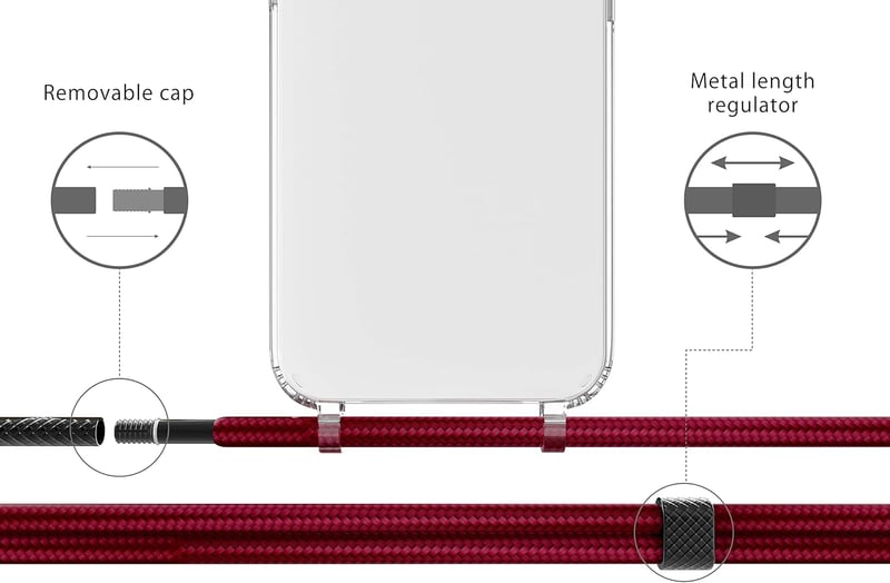 Samsung Galaxy S20 nyakba akasztható telefontok - MyGadget bordó védőtok zsinórral