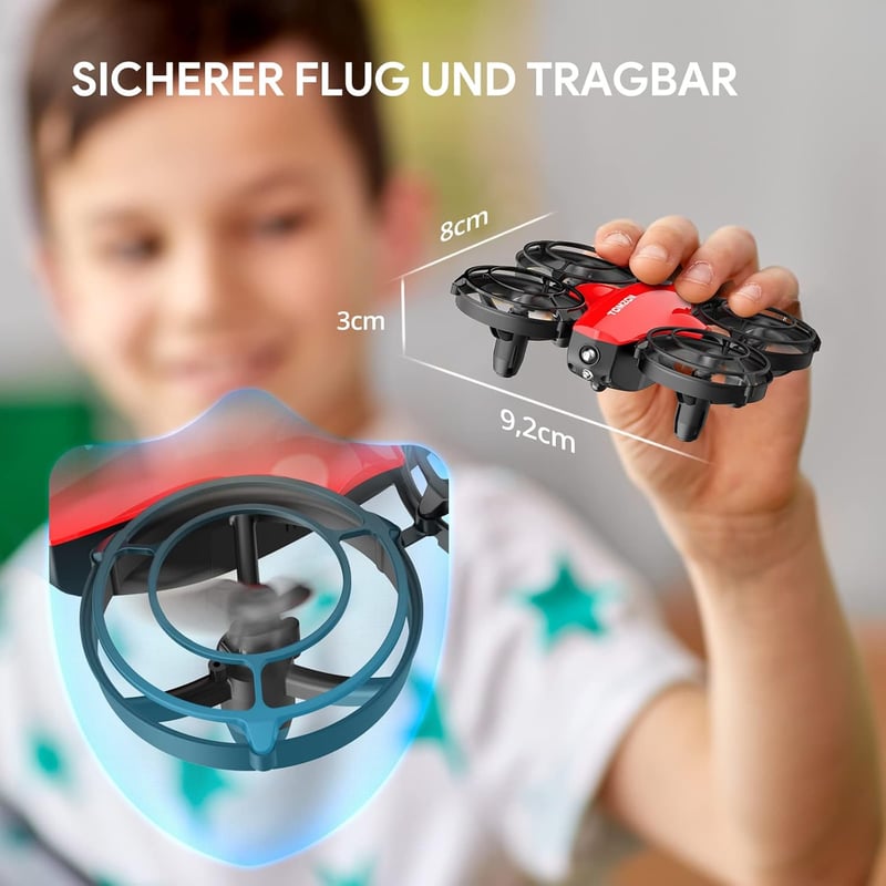 Tomzon Mini Drón Gyerekeknek - 24 Perces Repülési Idő, 360° Védelem, Távirányítós Quadcopter