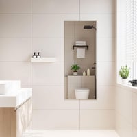 Dripex Keret Nélküli Fürdőszobai Tükör 120x45 cm - Polírozott Szélű Fali Tükör Előfúrt Lyukakkal Hálószobába, Nappaliba 6