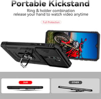 Xiaomi Redmi Note 8 Pro kameravédős tok csúsztatható fedéllel és 360°-os gyűrűvel 3