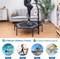 Yorbay Fitness Trambulin 126cm - Állítható Magasságú Beltéri Ugrálóeszköz 150kg Teherbírással 4