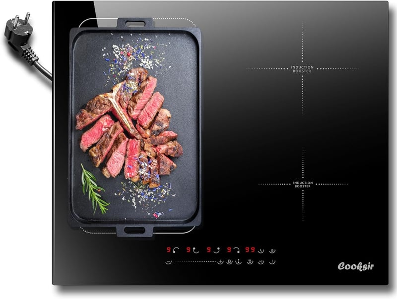 Cooksir 60 cm-es Indukciós Főzőlap 4 Zónával - Rugalmas Kombinált Felülettel, 3500W Teljesítmény, Üvegkerámia, Önálló Beépíthető