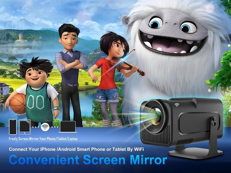 Magcubic HY320 Hordozható Projektor 4K Natív 1080P 10000 Lumen WiFi 6 Bluetooth 5.0 180° Forgatható Automatikus Keystone Android 11.0 Fekete