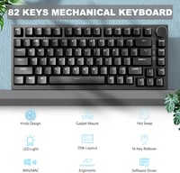AJAZZ AK820 75% TKL Vezetékes Mechanikus Billentyűzet, Hot Swap Piros Kapcsolókkal, CNC Hangerőszabályzóval, PBT Keycaps, PC/Win/MAC - Fekete 2