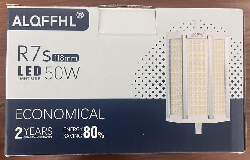 ALQFFHL R7S LED lámpa 118mm, szabályozható, 50W, 3000K meleg fehér, 4000lm, halogén helyettesítő