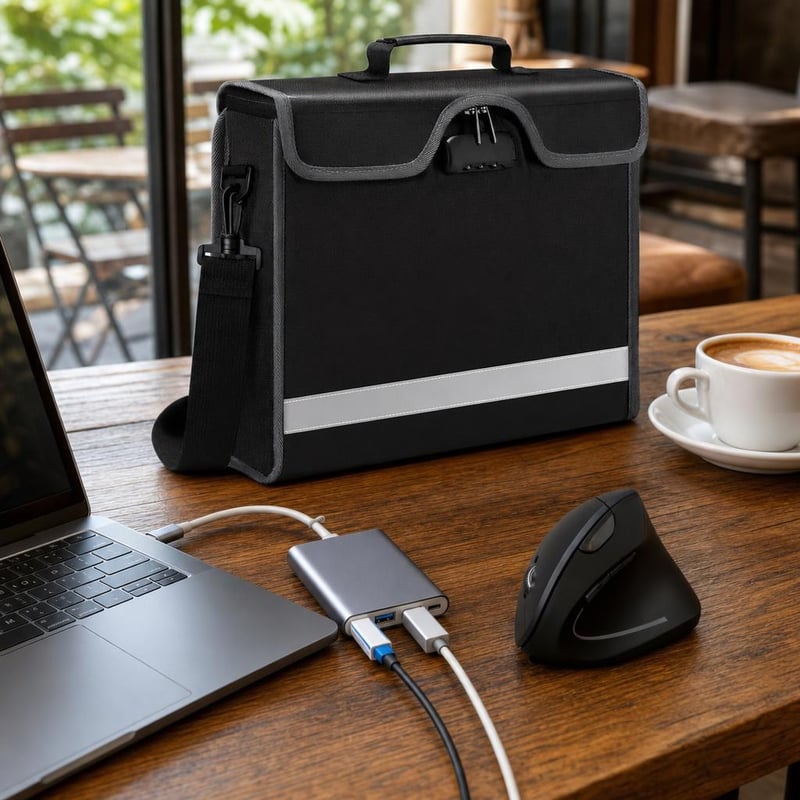 Nomad radna stanica: 1x torba za laptop 15.6" + 1x vertikalni miš + 1x USB-C hub
