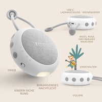 Sweety Fox Fehérzaj Készülék Babáknak - Altatógép 15 Hangeffektussal, Éjszakai Fénnyel, USB Tölthető Altató Segédeszköz Újszülötteknek 4